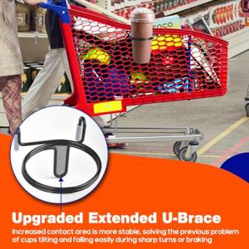 CAPHONT Shopping Cart Cup Holder, Portable Cup Holder Shopping Carts Drink Holder for Hanging Coffee...