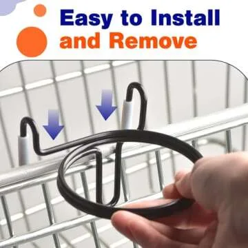 CAPHONT Shopping Cart Cup Holder, Portable Cup Holder Shopping Carts Drink Holder for Hanging Coffee Cup Drink Cups Tapered Cup Baby Bottle (Black)