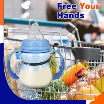 CAPHONT Shopping Cart Cup Holder, Portable Cup Holder Shopping Carts Drink Holder for Hanging Coffee Cup Drink Cups Tapered Cup Baby Bottle (Black)