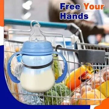 CAPHONT Shopping Cart Cup Holder, Portable Cup Holder Shopping Carts Drink Holder for Hanging Coffee Cup Drink Cups Tapered Cup Baby Bottle (Black)