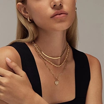 Dainty Gold Heart Initial Choker Necklace for Women
