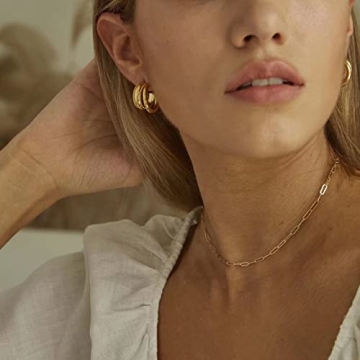 Dainty Gold Heart Initial Choker Necklace for Women