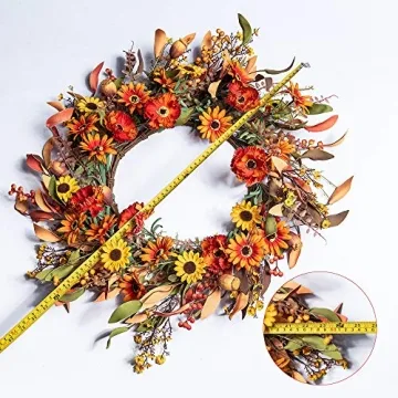 20-Inch J'FLORU Fall Wreath for Autumn Home Decor