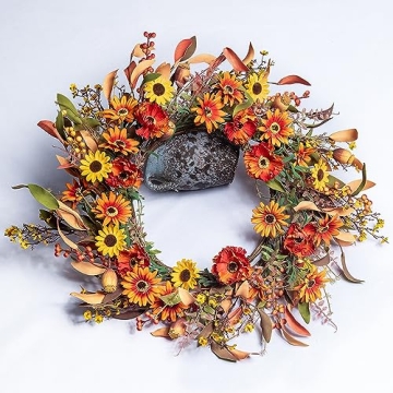 20-Inch J'FLORU Fall Wreath for Autumn Home Decor