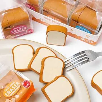 Charming 36 Pcs Toast Erasers for Students and Gifts