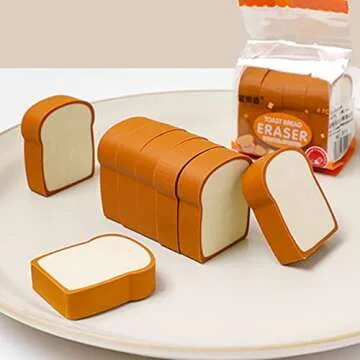 Charming 36 Pcs Toast Erasers for Students and Gifts