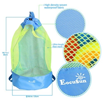 EocuSun Large Mesh Beach Bag for Kids and Adults