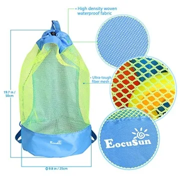EocuSun Large Mesh Beach Bag for Kids and Adults