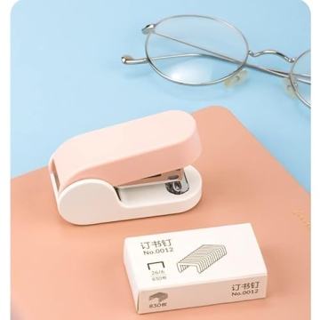 Cute Compact Mini Stapler with Staples for Office and School