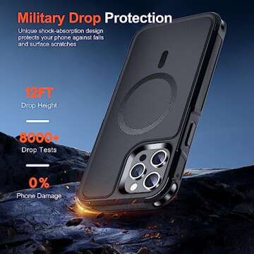 SUPFINE Magnetic for iPhone 12 Pro Max Case, [Compatible with MagSafe][10 FT Military Grade Drop Protection] [Dual Layer Structure Protection] Heavy Duty Full-Body Shockproof Phone Case, Black
