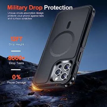 SUPFINE Magnetic for iPhone 12 Pro Max Case, [Compatible with MagSafe][10 FT Military Grade Drop Protection] [Dual Layer Structure Protection] Heavy Duty Full-Body Shockproof Phone Case, Black