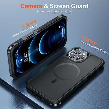 SUPFINE Magnetic for iPhone 12 Pro Max Case, [Compatible with MagSafe][10 FT Military Grade Drop Protection] [Dual Layer Structure Protection] Heavy Duty Full-Body Shockproof Phone Case, Black