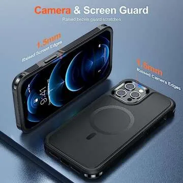 SUPFINE Magnetic for iPhone 12 Pro Max Case, [Compatible with MagSafe][10 FT Military Grade Drop Protection] [Dual Layer Structure Protection] Heavy Duty Full-Body Shockproof Phone Case, Black