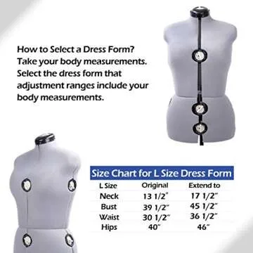 BHD BEAUTY Adjustable Dress Form for Sewing Projects and Displays