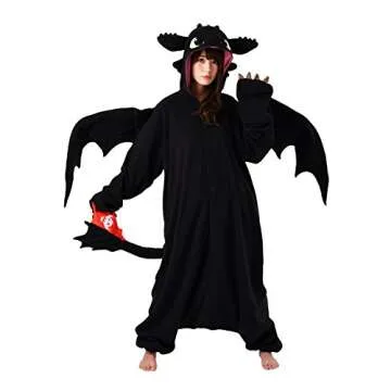 SAZAC Kigurumi - How to Train Your Dragon - Toothless - Onesie Jumpsuit Halloween Costume (X-Large)