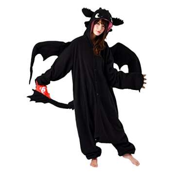 SAZAC Kigurumi - How to Train Your Dragon - Toothless - Onesie Jumpsuit Halloween Costume (X-Large)