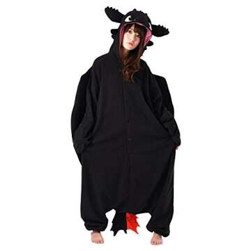 SAZAC Kigurumi - How to Train Your Dragon - Toothless - Onesie Jumpsuit Halloween Costume (X-Large)
