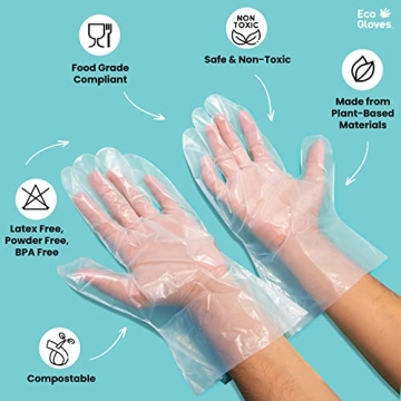 Eco-Friendly Compostable Gloves for Food Prep & Cleaning