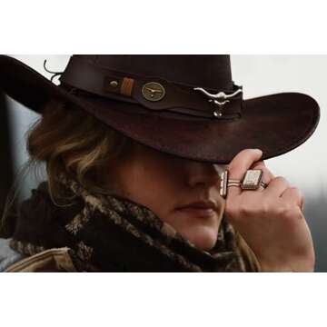 Rustic Couture's Western Jewelry Adjustable Vintage Bohemian Turquoise Knuckle Cuff Ring for Women Cowgirl RCR-1001WT