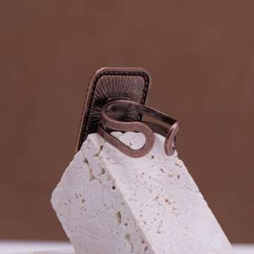 Rustic Couture's Western Jewelry Adjustable Vintage Bohemian Turquoise Knuckle Cuff Ring for Women Cowgirl RCR-1001WT