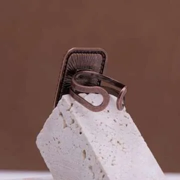 Rustic Couture's Western Jewelry Adjustable Vintage Bohemian Turquoise Knuckle Cuff Ring for Women Cowgirl RCR-1001WT