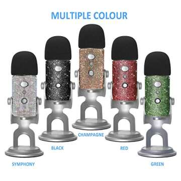 Blue Yeti Pop Filter with Glitter Sticker for Creators