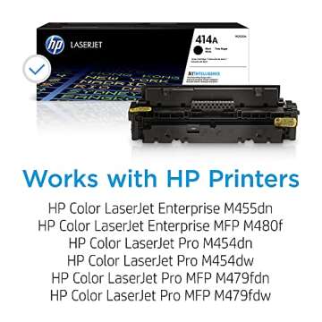 HP 414A Black Toner Cartridge | Works with HP Color LaserJet Enterprise M455dn, MFP M480f; HP Color ...