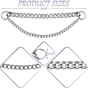Juinte 4 Pieces Shoe Charms Chain Metal Shoe Chain Clog Sandals Shoe Chain Accessories Decorations f...