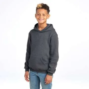 Russell Athletic Big Boys' Fleece Crew Hoodie in Black Heather