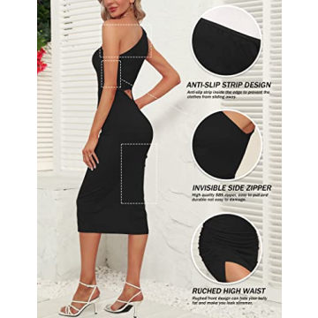 Sarin Mathews One Shoulder Ruched Bodycon Cocktail Dress