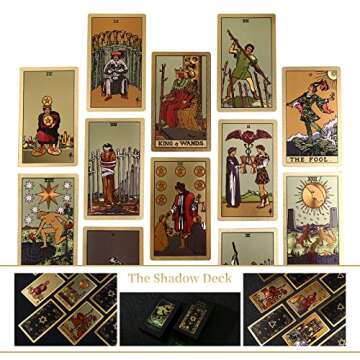 Ivy Gold Tarot Cards, 78-Piece Neo Rider Tarot Deck Set, Holographic & Foil Printing, Velvet Lamination, English Manual, Adults 18+