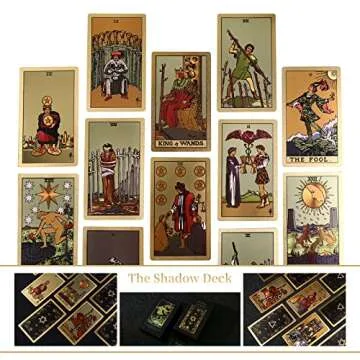 Ivy Gold Tarot Cards, 78-Piece Neo Rider Tarot Deck Set, Holographic & Foil Printing, Velvet Lamination, English Manual, Adults 18+