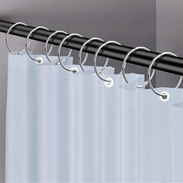 24 Pack Rust Proof Shower Curtain Rings for Bathroom