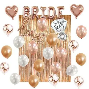 Bridal Shower Bachelorette Party Decorations Kit Rose Gold