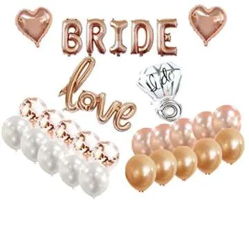 Bridal Shower Bachelorette Party Decorations Kit Rose Gold