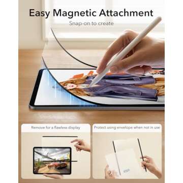 ESR for iPad Air 5/4 Paper-Feel Magnetic Screen Protector(2022/2020, 10.9 Inch) and iPad Pro 11 Inch (2022/2021/2020/2018), Write and Draw Like on Paper, Detachable and Reusable, Matte Finish
