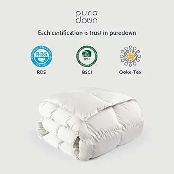 puredown® Down Comforter King Size All Season Duvet Insert, 75% Down Filled Soft 100% Cotton Year Round Use Cloud Fluffy Medium Warmth Comforter