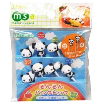 Cute Panda 3D Food Picks Set for Bento Lunches