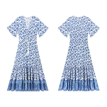 R.Vivimos Elegant Floral Print Summer Dress for Women