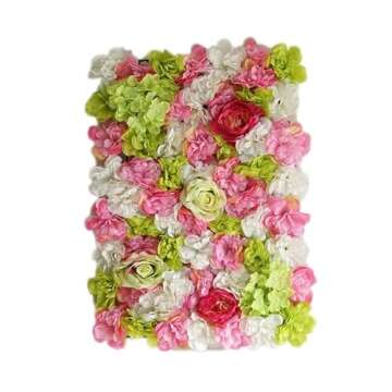 TABLECLOTHSFACTORY 13 Sq ft. | 4 Panels UV Protected Lifelike Assorted Silk Flower Wall Mats Panel Photo Booth Garden - Assorted