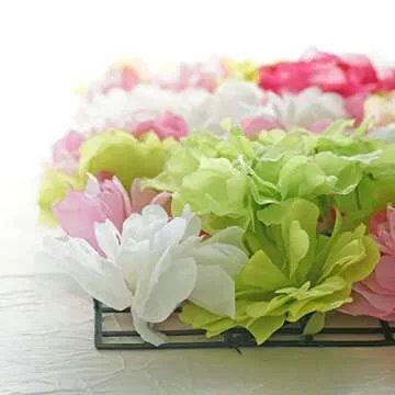 TABLECLOTHSFACTORY 13 Sq ft. | 4 Panels UV Protected Lifelike Assorted Silk Flower Wall Mats Panel Photo Booth Garden - Assorted