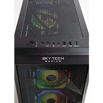 Skytech Gaming Chronos Mini Gaming PC Desktop – Intel Core i3 10100F 3.6 GHz, GTX 1650, 500GB SSD, 16G DDR4 3200, 600W Gold PSU, AC Wi-Fi, Windows 10 Home 64-bit,Black