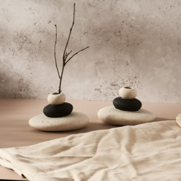 Elegant Calming Stacking Stone Bud Vases Set