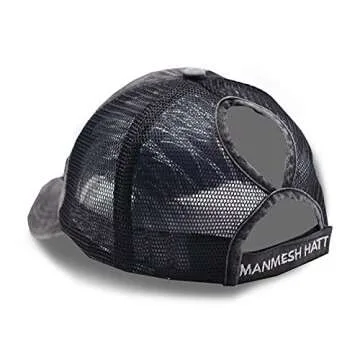 MANMESH HATT Camping Accessories for RV Campers, Ponytail Hat Gift for Women, Vintage Washed Camp Decor Hair Don't Care Baseball Cap