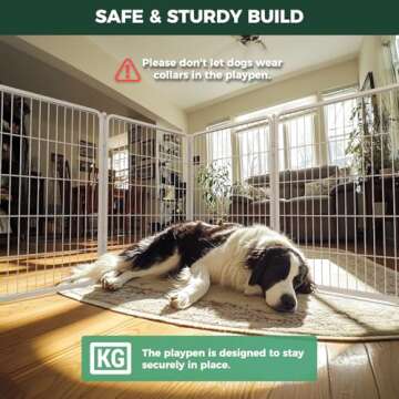 FXW Homeplus Indoor Dog Playpen - Stress-Free and Safe Play, 40 Inch 12 Panels for Puppy and Small Dogs, White│Patented