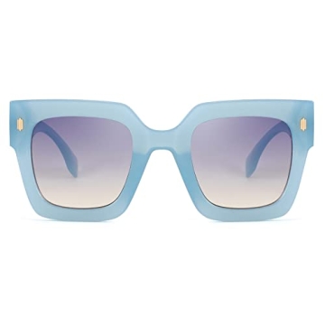YuJian Vintage Square Oversized Sunglasses for Women