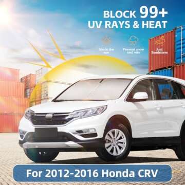 Windshield Sun Shade for Honda CRV 2012-2016 Double Layer 240T Front Window Shade Custom Fit CRV Sun...