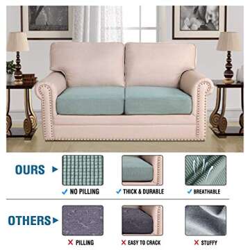 H.VERSAILTEX Super Stretch Stylish Cushions Covers/Furniture Cover Spandex Jacquard Small Checked Pattern Super Soft Slipcover Washable Individual