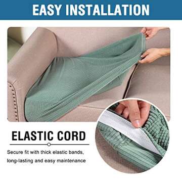 H.VERSAILTEX Super Stretch Stylish Cushions Covers/Furniture Cover Spandex Jacquard Small Checked Pattern Super Soft Slipcover Washable Individual