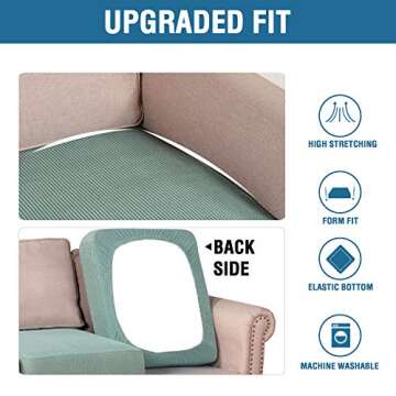 H.VERSAILTEX Super Stretch Stylish Cushions Covers/Furniture Cover Spandex Jacquard Small Checked Pattern Super Soft Slipcover Washable Individual